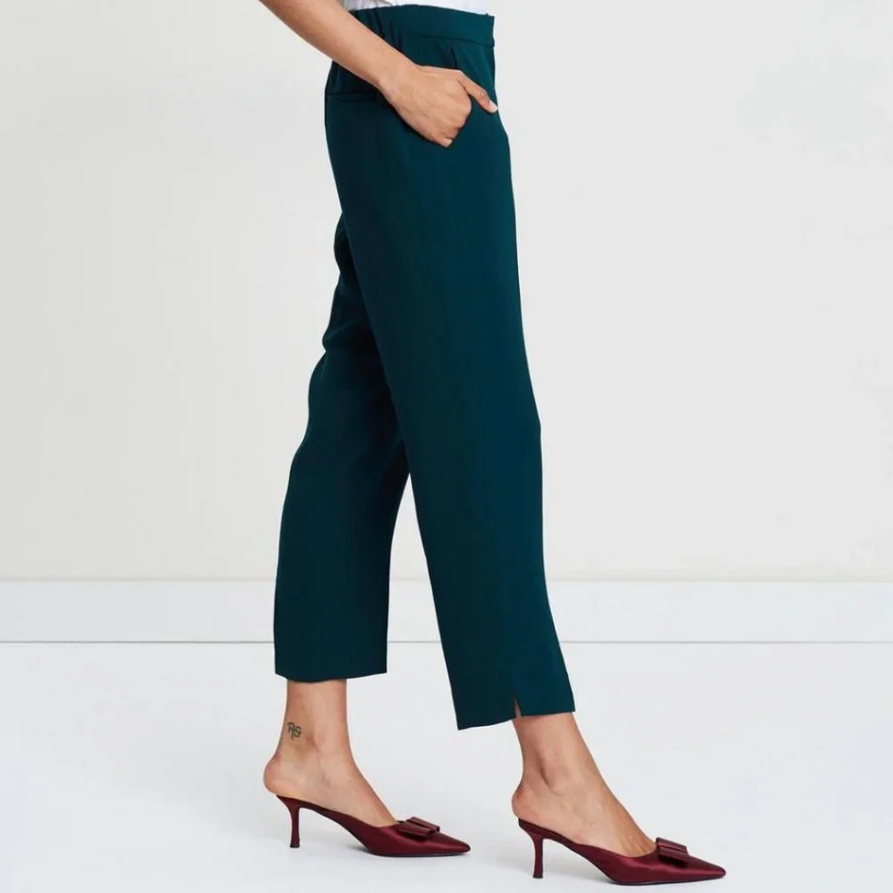 J CREW - NWOT Pull-On Easy Pant in Matte Crepe - Evergreen - Picture 1 of 7